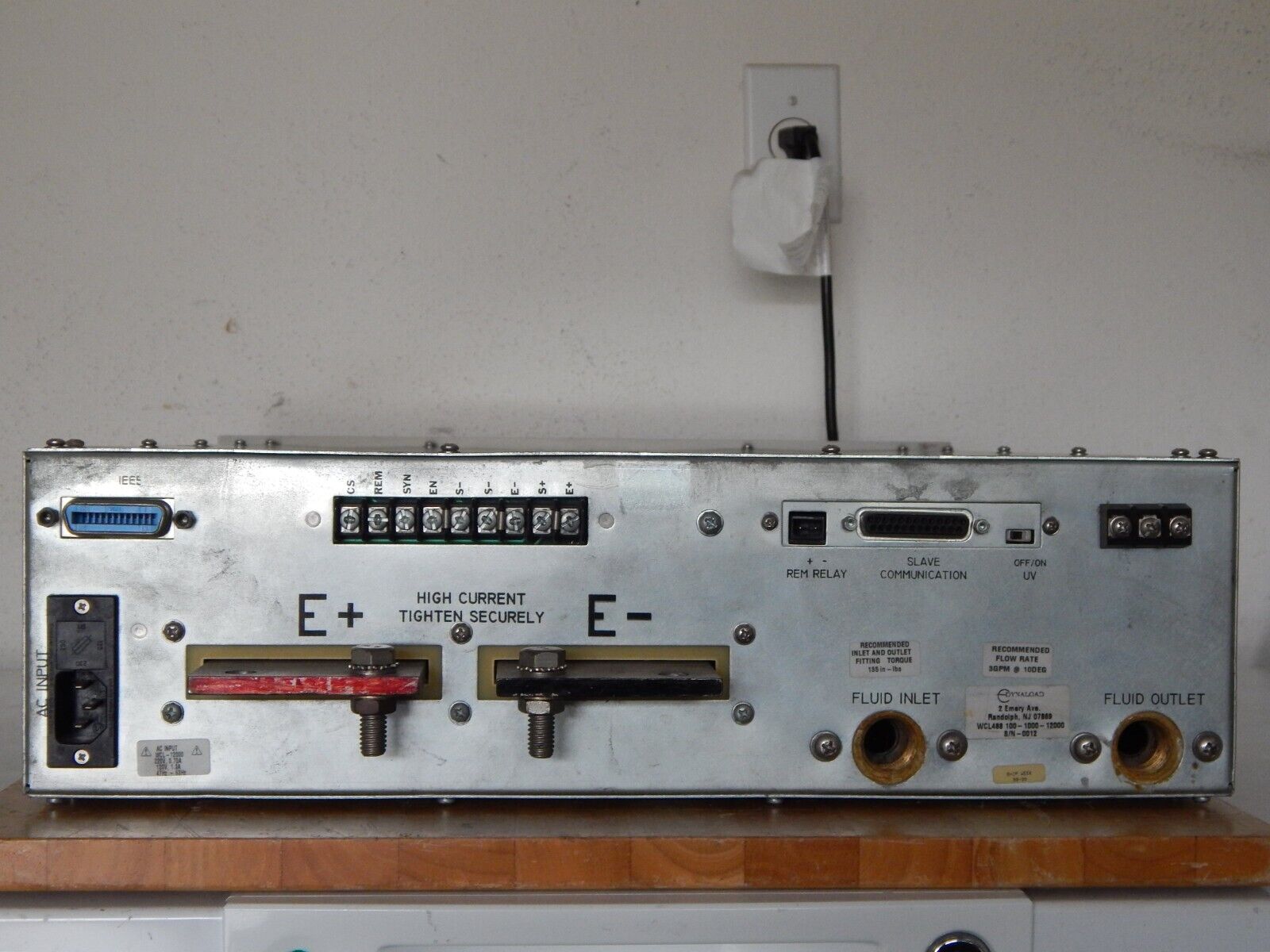 TDI WCL488 100-1000-12000 DC Electronic Load 100V 1000A 12 KW Water Cooled TDI WCL488 100-1000-12000 DC Electronic Load 100V 1000A 12 KW Water Cooled